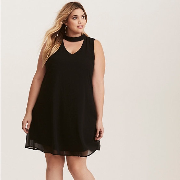 black chiffon shift dress